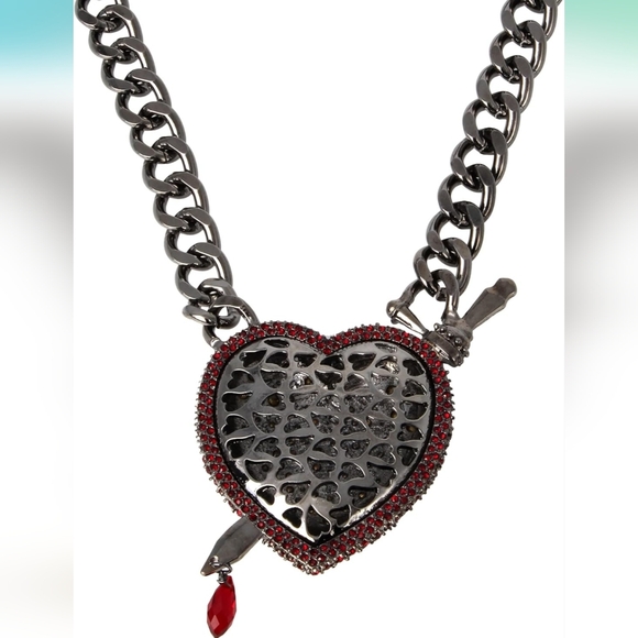 Betsey Johnson Heart Dagger Pendant Necklace! NWT! - Picture 14 of 16